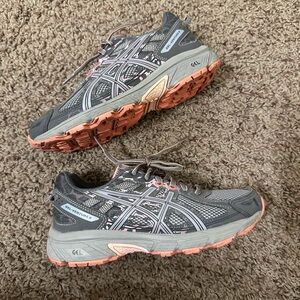 ASICS Women's Gel-Venture 6 Gray and Pink MX Running Shoes Size 6